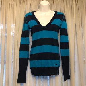 Aeropostale striped v neck sweater